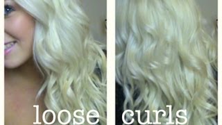 Loose Curls with Hair Extensions using GHD Straightener [upl. by Haelahk]