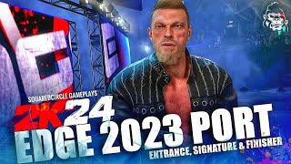 WWE 2K24 Edge Returns w Entrance Theme amp Graphics Pack  New WWE 2K24 Mods [upl. by Auhs]