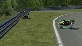 Insane Rfactor Go Kart Mod AI Glitches [upl. by Irrak]