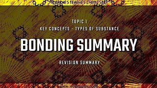 GCSE Chemistry 19 Bonding Revision Summary [upl. by Llyrad]