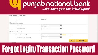 PNB Net Banking quotForgot LoginTransaction Passwordquot How to Reset Online [upl. by Kitty]