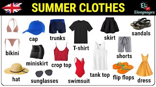 Summer Clothes  Vocabulary in English flashcards [upl. by Hurlbut]