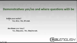 Demonstratives yesno and Where Questions with be [upl. by Iong]