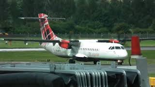 Loganair ATR 72600 GLMTA arriving at EDI [upl. by Nodarse]