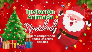 Tarjetas de Navidad Animadas 🎄 Invitación Digital Virtual con Plantilla Gratis [upl. by Asirralc]