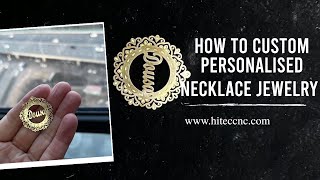 How to custom personalised necklace jewelry by hitec laser marking machine [upl. by Etna711]