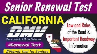 DMV Senior Renewal Test California  DMV Written Test 2024 California  Laws and Rules of the Road [upl. by Cleland15]