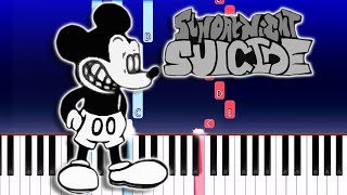 Happy  Friday Night Funkin Vs Mickey Mouse Piano Tutorial [upl. by Nerac]