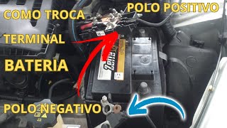 COMO TROCA TERMINAL POSITIVO E NEGATIVO DE BATERIA CARRO PASSO A PASSO [upl. by Ttelrahc]