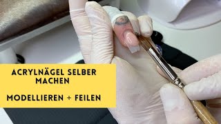 Acrylnägel selber machen  Aufbau modellieren für Anfänger [upl. by Nemrak]