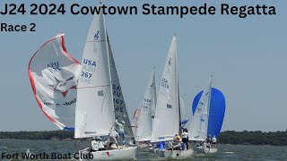 J24 2024 Cowtown Stampede Regatta Race 2 With onboard crew discussion and tactics [upl. by Neerac989]