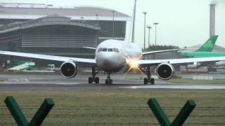 US Airways Boeing 767200ER  Takeoff Dublin Airport [upl. by Syned]