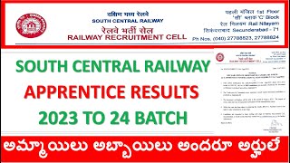 scr apprentice 2023  apprentice results  railway apprentice  scr [upl. by Odrude]