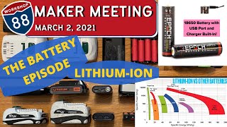 Workshop 88 Maker Meeting March 2 2021 😷 🔋 The Battery Episode [upl. by Enyar]