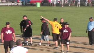 Softball Players Fighting On The Field During Game [upl. by Solakcin]