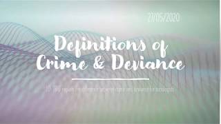 GCSE Crime amp Deviance Lesson 1  Definitions [upl. by Fitzgerald239]