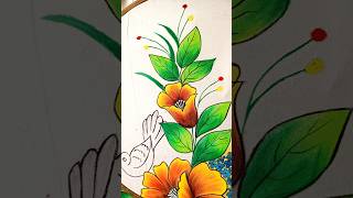 Beautiful flower painting 🌺 ll easy painting design ll shorys painting art diy paint [upl. by Nafets]