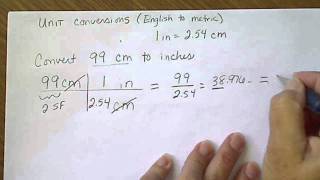 Unit conversions using unit cancellation Englishmetric [upl. by Hemingway778]