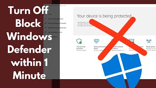 Block Windows Defender in Windows within 1 minute [upl. by Etnovad]