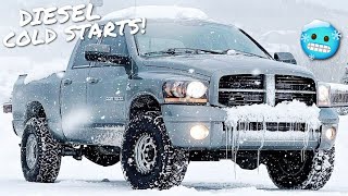 DIESEL TRUCK COLD START COMPILATION 🥶 MUST WATCH [upl. by Betthezul834]