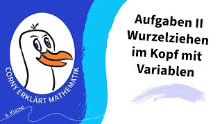 Wurzeln ziehen mit Variablen Aufgaben II [upl. by Htiekram]