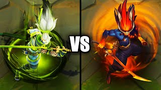 Inkshadow Yasuo vs Nightbringer Yasuo Skins Comparison League of Legends [upl. by Notreb651]