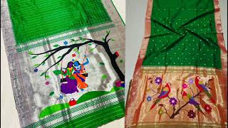 pure silk handloom paithani sarees with price 9860476081 [upl. by Gannon]