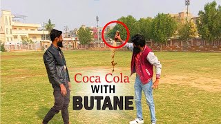 coca cola experiment with butane  AMAZING COKE ROCKET 🚀 [upl. by Hedges691]