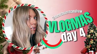 VLOGMAS 2023 ❄ Day 4  Target XMAS Haul New Hair and Preparing IG Giveaways  theschuermanshow [upl. by Ihsorih]