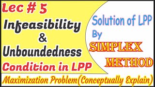 Infeasibility and Unboundedness Condition in LPP [upl. by Ewnihc]