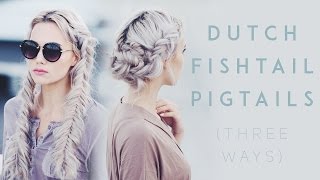 Fishtail Pigtail Tutorial Three Ways  Kirsten Zellers [upl. by Ojyram374]