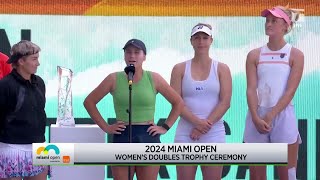 Sofia Kenin and Bethanie MattekSands 2024 Miami Championship Speech  Miami 2024 Final [upl. by Kerrison]