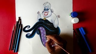 how to draw Disneys ursula from the little mermaid [upl. by Grimbly]