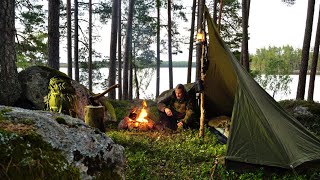 4 Days Bushcraft Trip  Canvas Shelter  Camp Craft and Cooking [upl. by Eignat802]