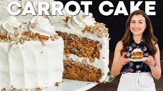 EASY CARROT CAKE RECIPE with Cream Cheese Frosting [upl. by Lanuk]