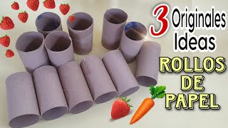 3 Creativas Ideas Reutilizando ROLLOS DE PAPEL Fácil y Económico de Hacer Artesanato [upl. by Nallac]