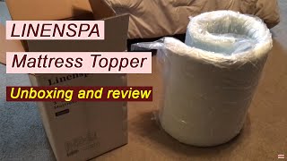 LINENSPA 3 Inch Gel Infused Memory Foam Mattress Topper Unboxing and Review [upl. by Janet287]