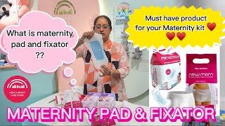 MATERNITY PAD AND PAD FIXATOR 💕 Maternity kit essential  All in all mom amp infant care store [upl. by Amoreta]