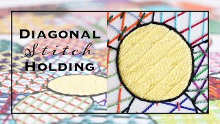 How to Stitch Diagonal Stitch Holding  Laid Work Embroidery Tutorial [upl. by Margette704]