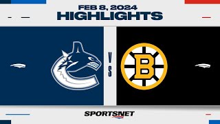 NHL Highlights  Canucks vs Bruins  February 8 2024 [upl. by Cory]