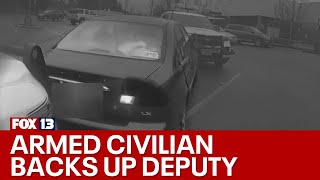 Deputy makes splitsecond decision when armed civilian attempts to help during traffic stop [upl. by Assehc]