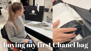 my first Chanel bag  UNBOXING amp SHOPPING IN HARRODS [upl. by Amir704]