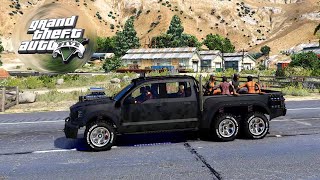 GTA V The Ultimate 9 Seater OffRoad Beast  Caracara 6x6 Custom [upl. by Nnomae610]