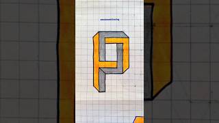 3D Letter P Drawing drawing foryou [upl. by Anomahs]