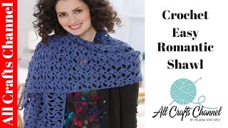 How to crochet romantic lacy shawl  easybeginner level  shawl en crochet [upl. by Alaric]