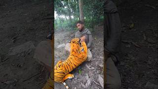 Most Tiger Scary Prank On Grandpa funny prank shorts memes challenge [upl. by Hirschfeld887]