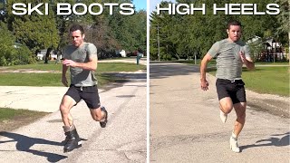 Sprinting in Different Types of Footwear [upl. by Nonnahs]