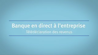 Banque en direct à l’entreprise  Télédéclaration des revenus [upl. by Levinson]