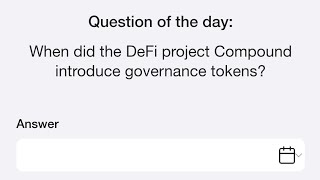 2nd October Time Farm Answer Today  When did the DeFi project Compound introduce governance tokens [upl. by Sandor]