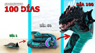 SOBREVIVO como SERPIENTE GODZILLA DINOSAURIO 100 DÍAS en ARK y Evoluciono en destructor de Kaijus [upl. by Icart]